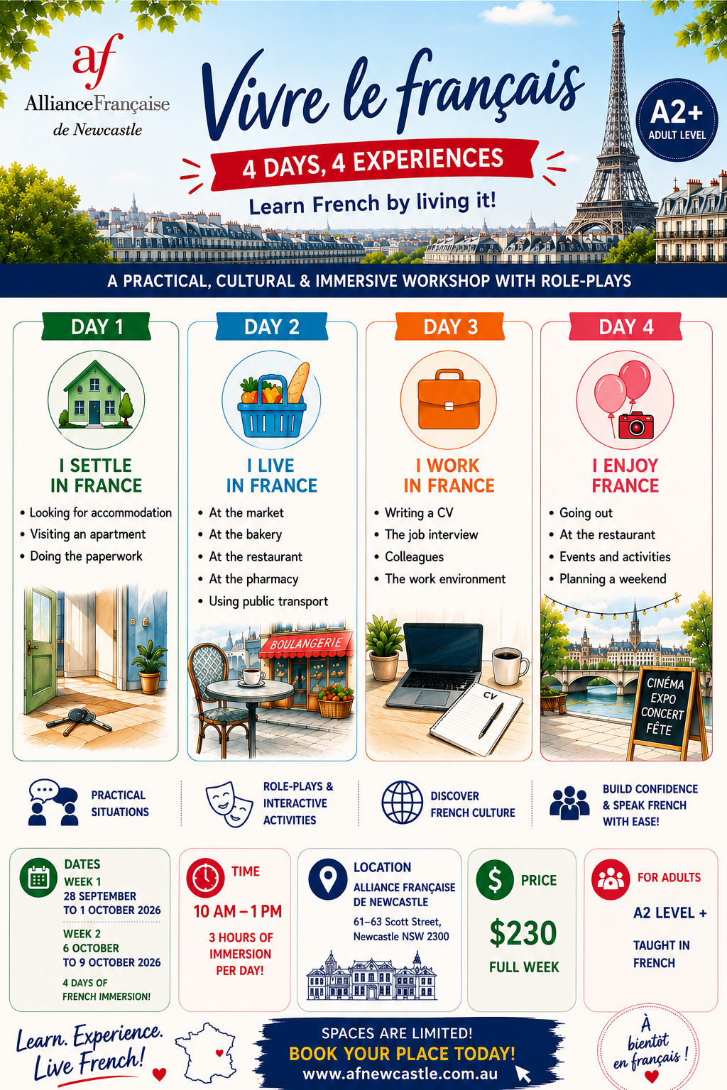 SPRING 2026 WEEK 1 Immersion Live French Workshop
